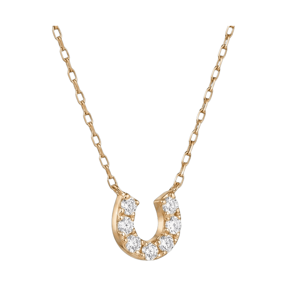 Lucky Horseshoe Lab-Grown Diamond Pendant Necklace
