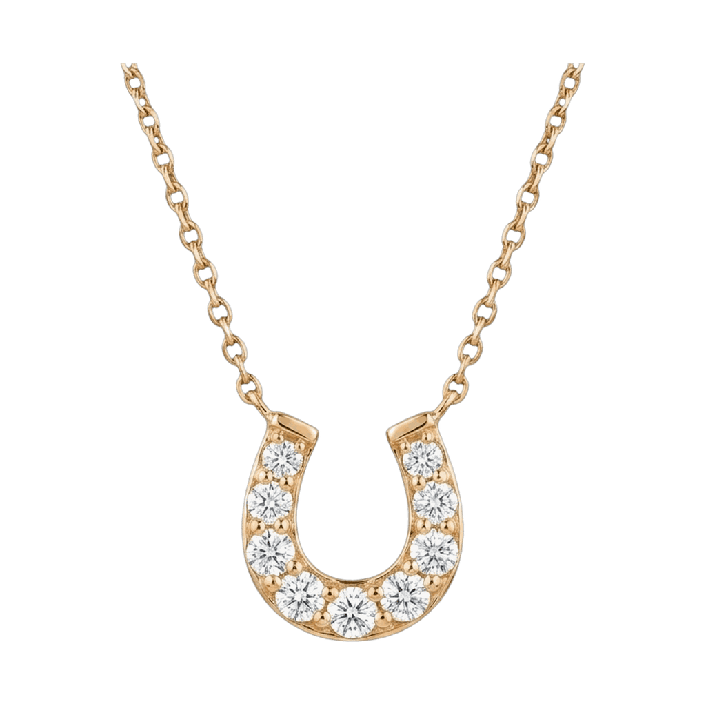 Lucky Horseshoe Lab-Grown Diamond Pendant Necklace