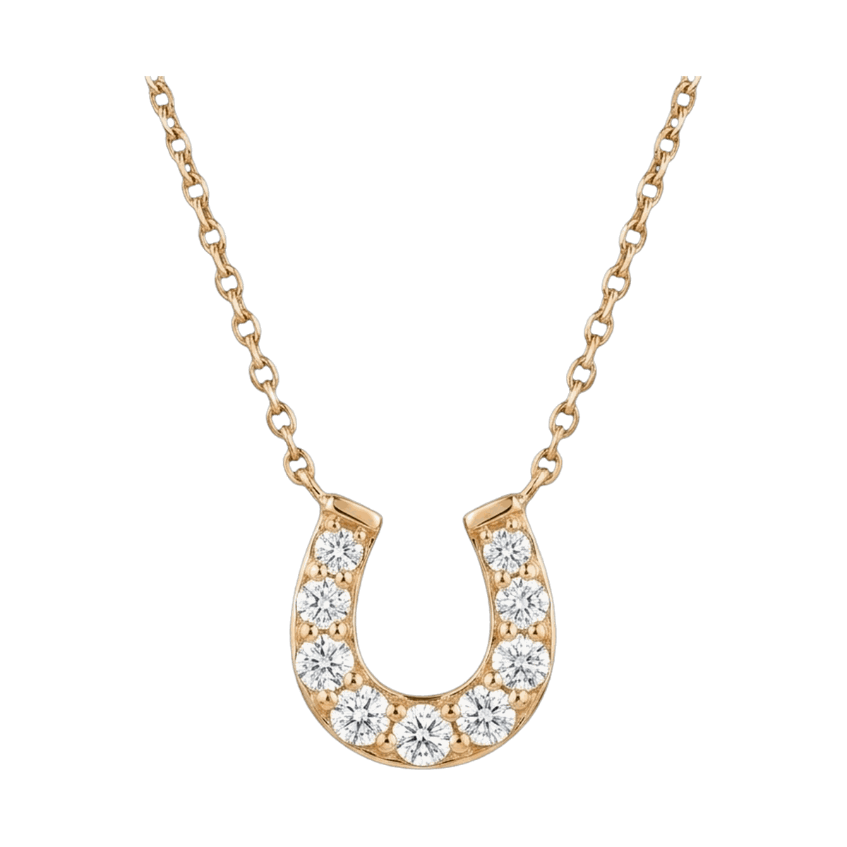 Lucky Horseshoe Lab-Grown Diamond Pendant Necklace