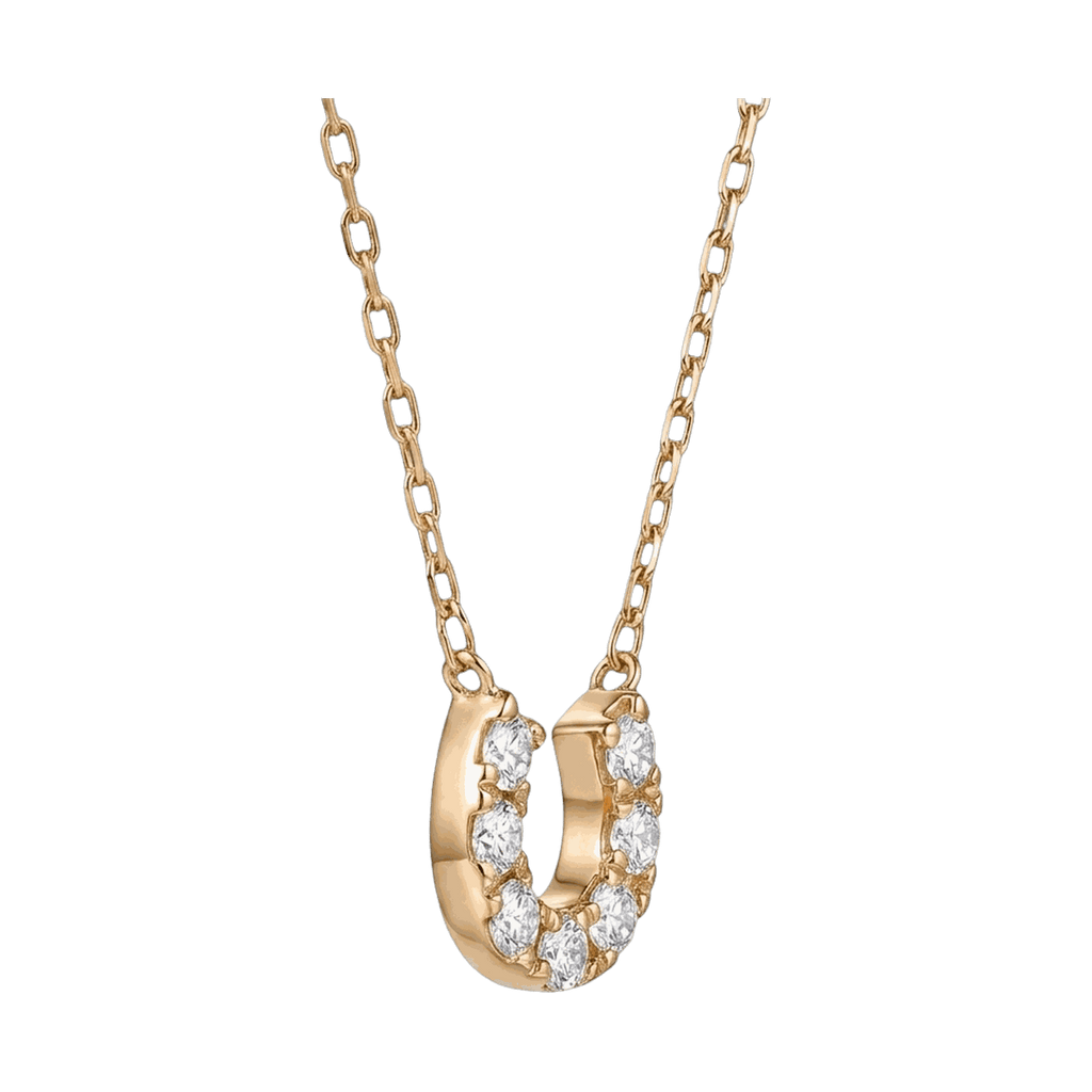 Lucky Horseshoe Lab-Grown Diamond Pendant Necklace