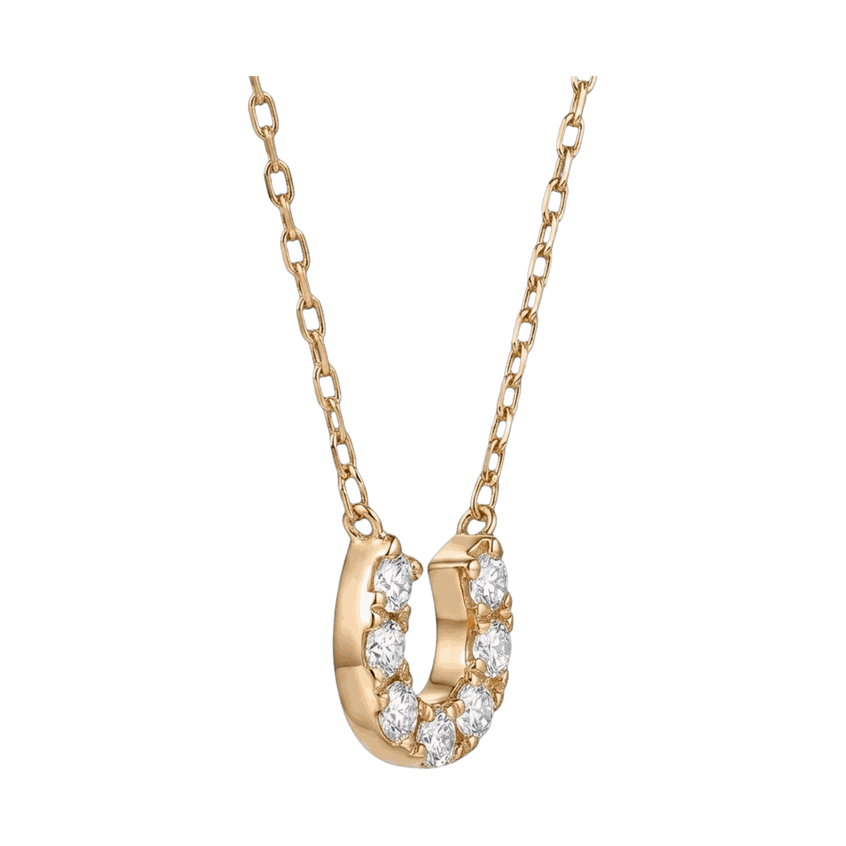 Lucky Horseshoe Lab-Grown Diamond Pendant Necklace