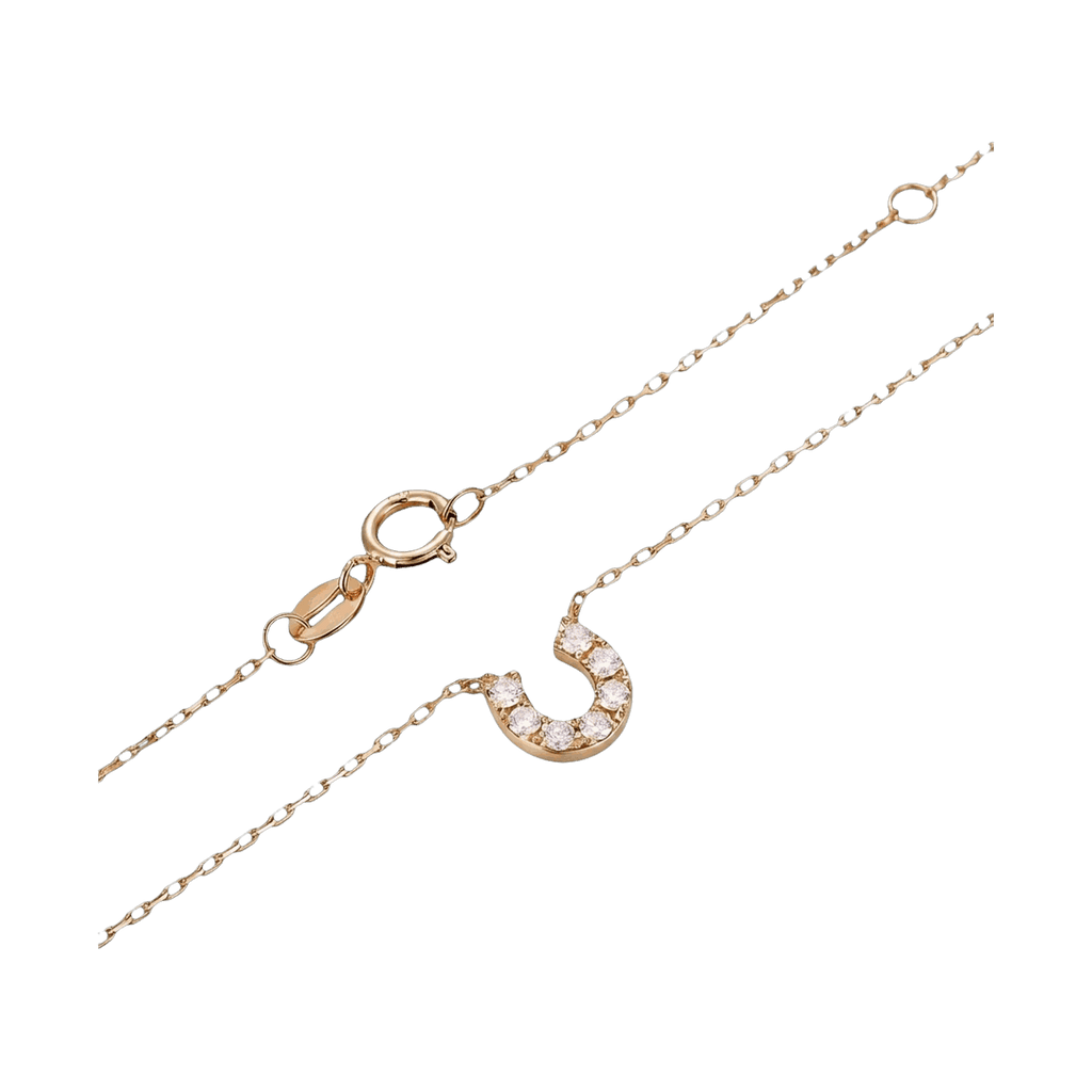 Lucky Horseshoe Lab-Grown Diamond Pendant Necklace