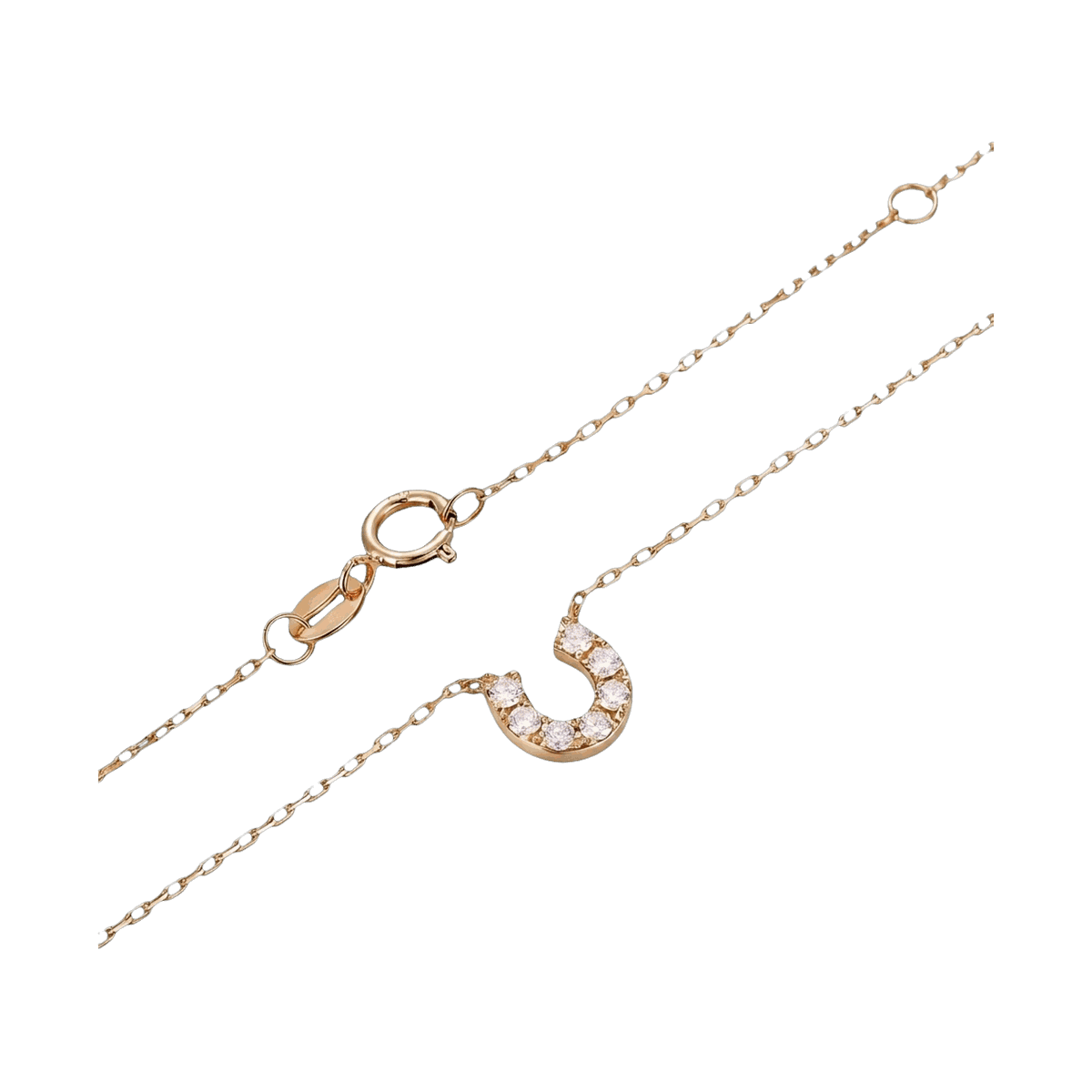 Lucky Horseshoe Lab-Grown Diamond Pendant Necklace