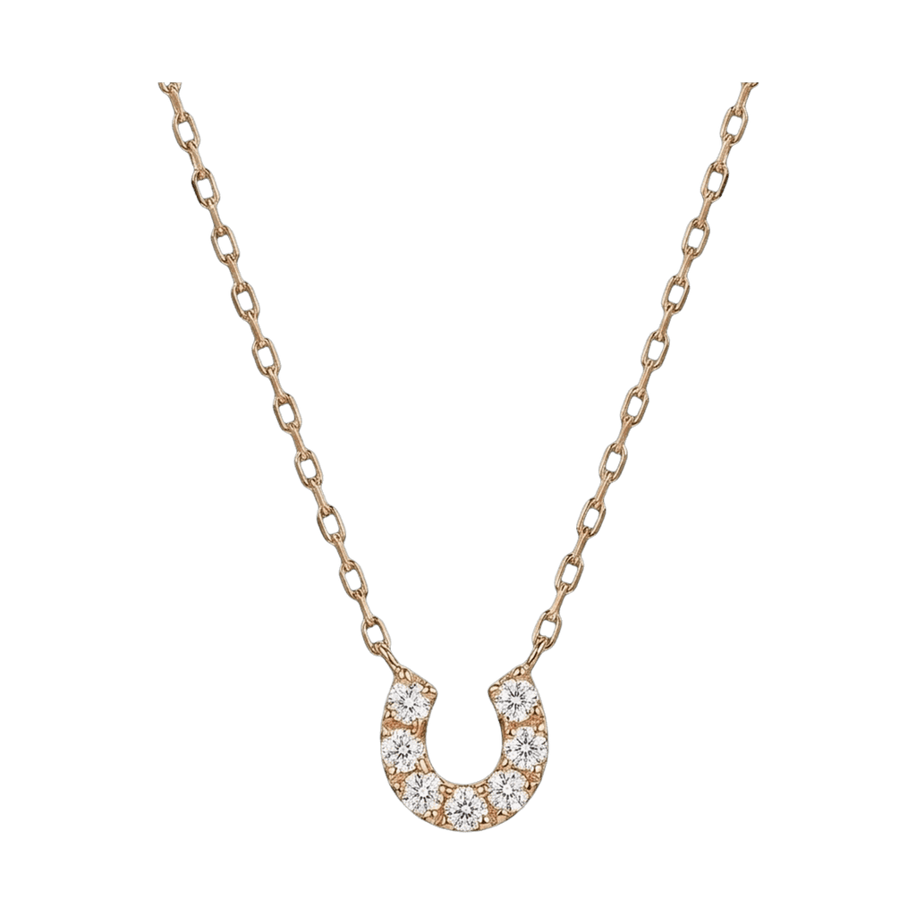 Lucky Horseshoe Lab-Grown Diamond Pendant Necklace