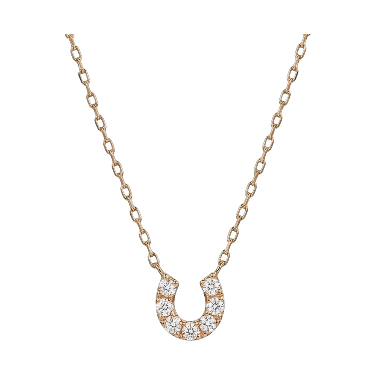 Lucky Horseshoe Lab-Grown Diamond Pendant Necklace