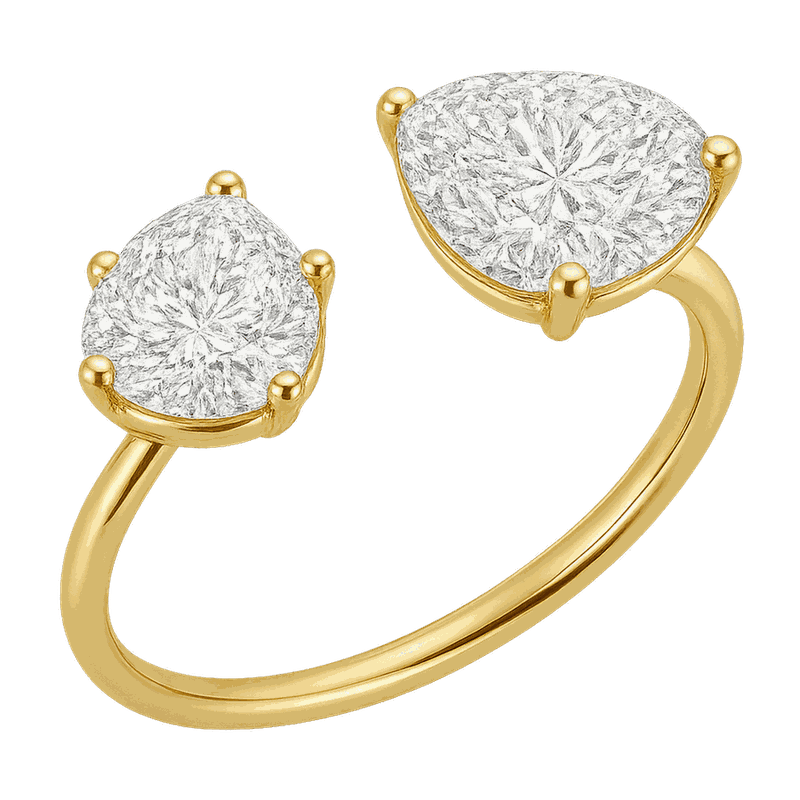 Heart & Pear Double-Stone Lab-Grown Diamond Ring