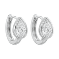 Bezel Set Lab-Grown Diamond Pear Huggie Hoop Earrings