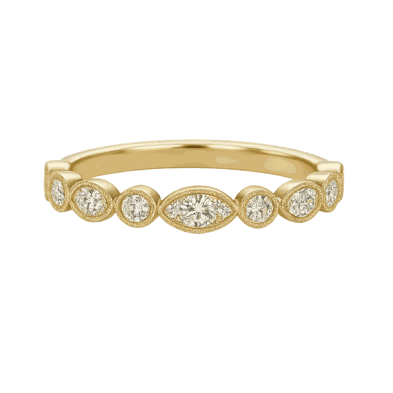 Round Lab-Grown Diamond Milgrain Stackable Band