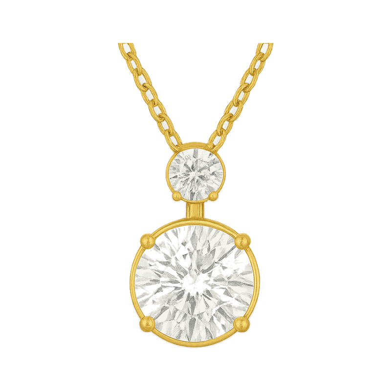 Twin Round Lab-Grown Diamond Pendant Necklace