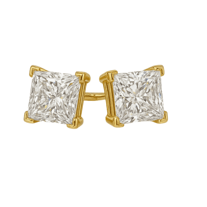 Princess Cut Lab-Grown Diamond Stud Earrings