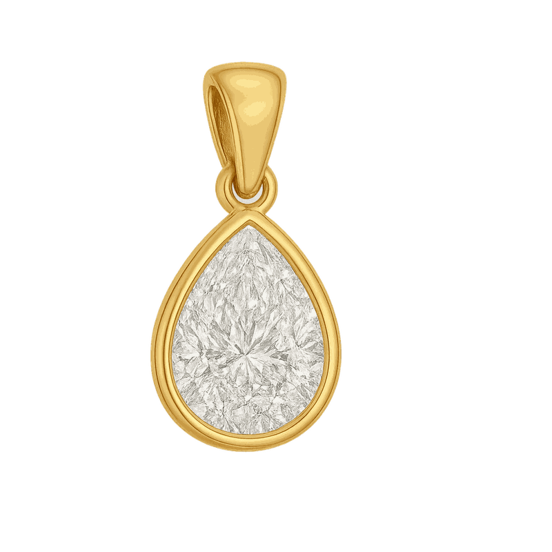 Bezel Set Pear Lab-Grown Diamond Pendant Necklace