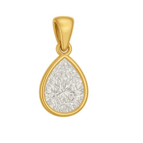Bezel Set Pear Lab-Grown Diamond Pendant Necklace