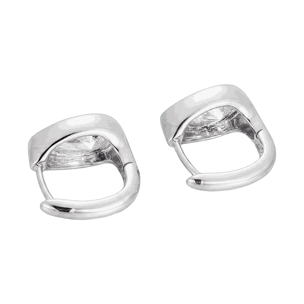 Bezel Set Lab-Grown Diamond Pear Huggie Hoop Earrings