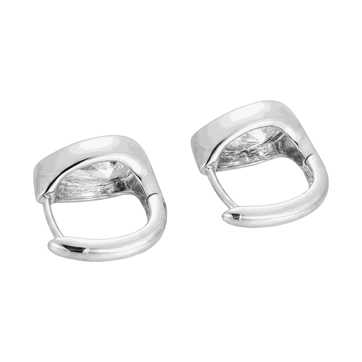 Bezel Set Lab-Grown Diamond Pear Huggie Hoop Earrings