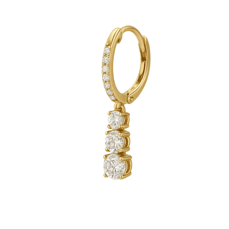 Stilla Lab-Grown Diamond Pavé Hoop Earrings, Rhodium Plated