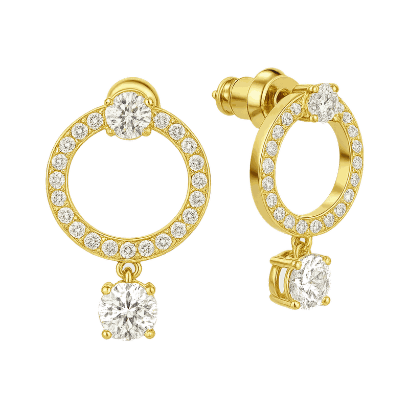 Constella Lab-Grown Diamond Hoop Earrings, Rhodium Plated