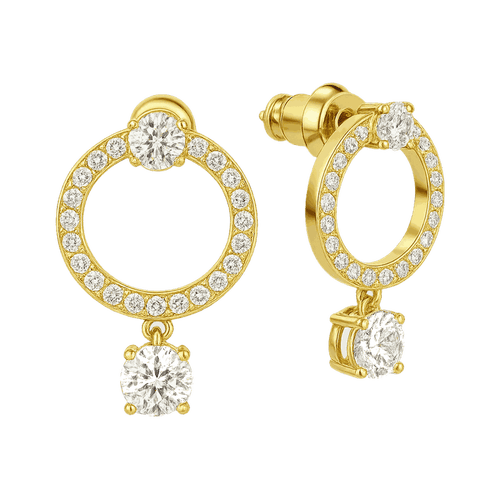 Constella Lab-Grown Diamond Hoop Earrings, Rhodium Plated