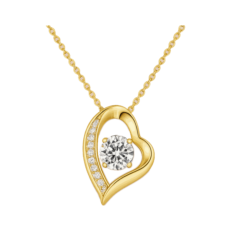 Open Heart Lab-Grown Diamond Pendant Necklace