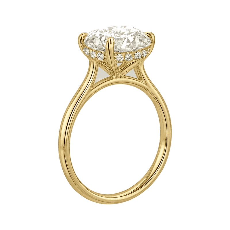 Cushion Cathedral Hidden Halo Lab-Grown Diamond Ring