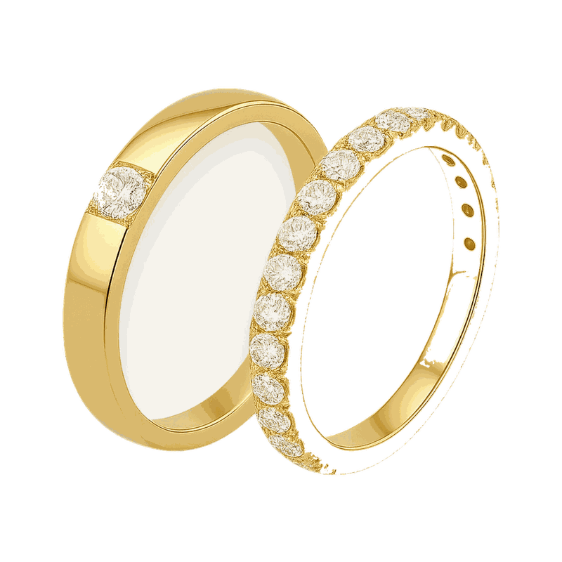 Eternity Round-Cut Lab-Grown Diamond Couple Ring Set