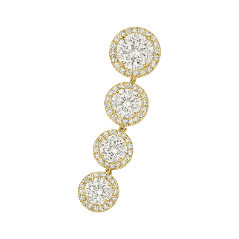 Halo Linear Lab-Grown Diamond Drop Earrings
