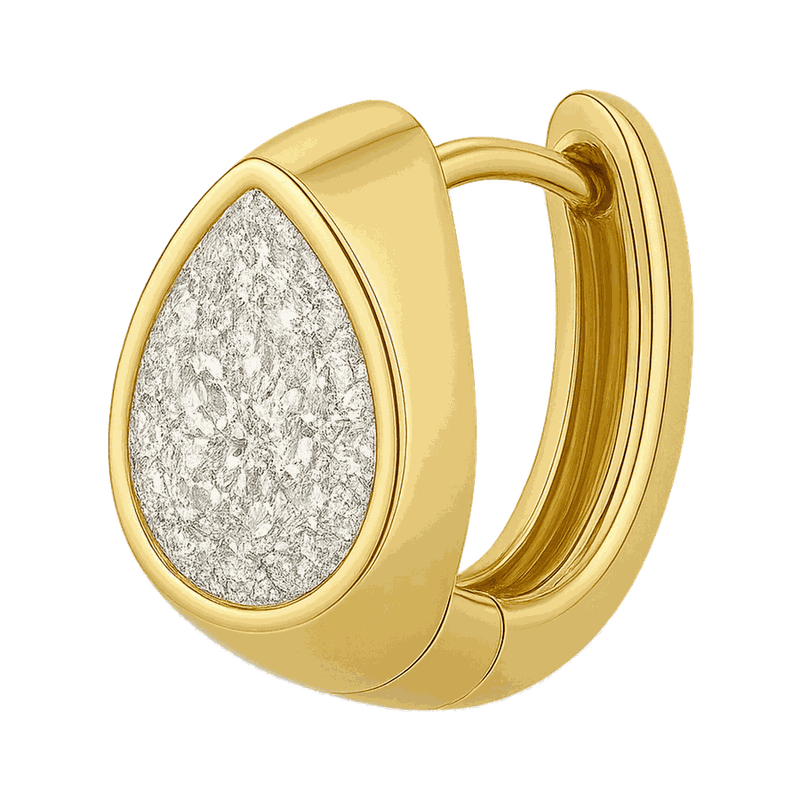 Bezel Set Lab-Grown Diamond Pear Huggie Hoop Earrings