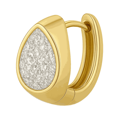 Bezel Set Lab-Grown Diamond Pear Huggie Hoop Earrings