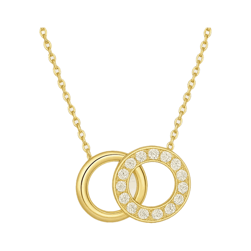 Interlocking Circle Lab-Grown Diamond Pendant Necklace