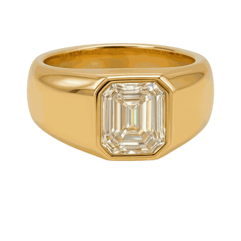 Emerald-Cut Lab-Grown Diamond Men's Ring