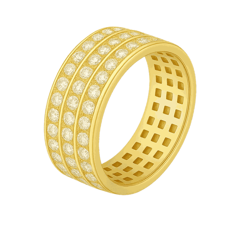 Three-Row Pavé Lab-Grown Diamond Eternity Ring
