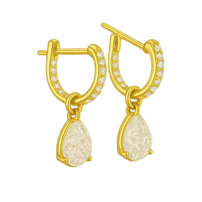 Glow Lab-Grown Diamond Drop Earrings, Rhodium Plated