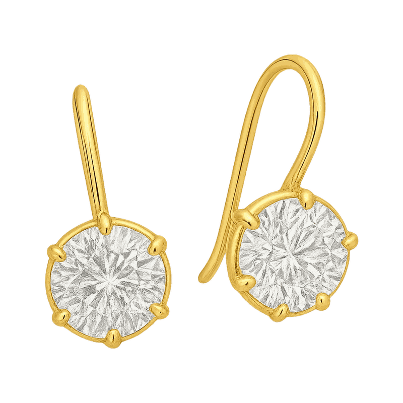 Six-Prong Lab-Grown Diamond Drop Earrings