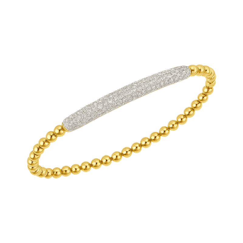 Star Chain Series Round Cultured Diamond Elastic Bead Bracelet