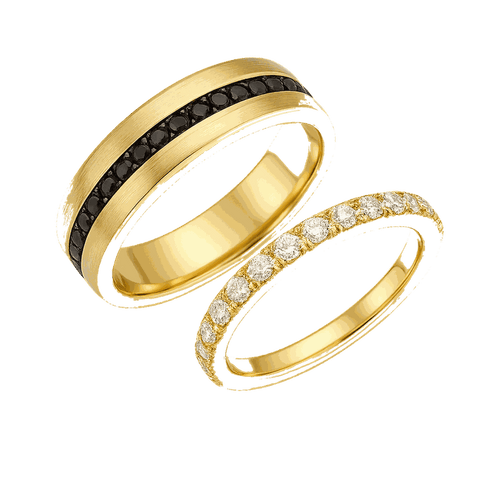 Black & White Diamond Couple Ring Set