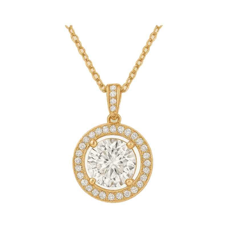 Halo Lab-Grown Diamond Pendant Necklace