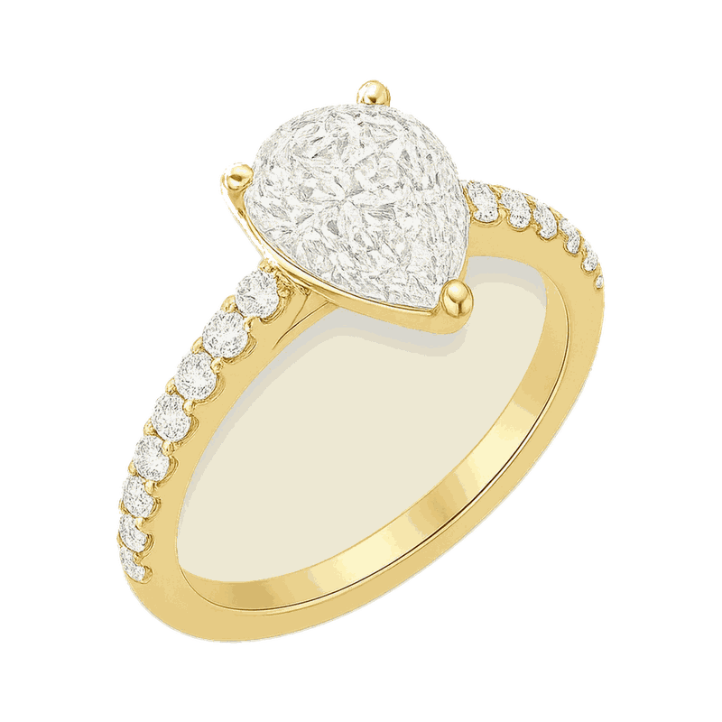 Pear Lab-Grown Diamond Pavé Ring