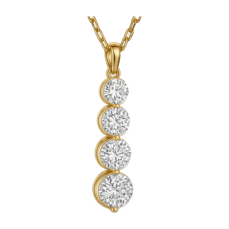 Stardust Four-Stone Linear Drop Lab-Grown Diamond Pendant