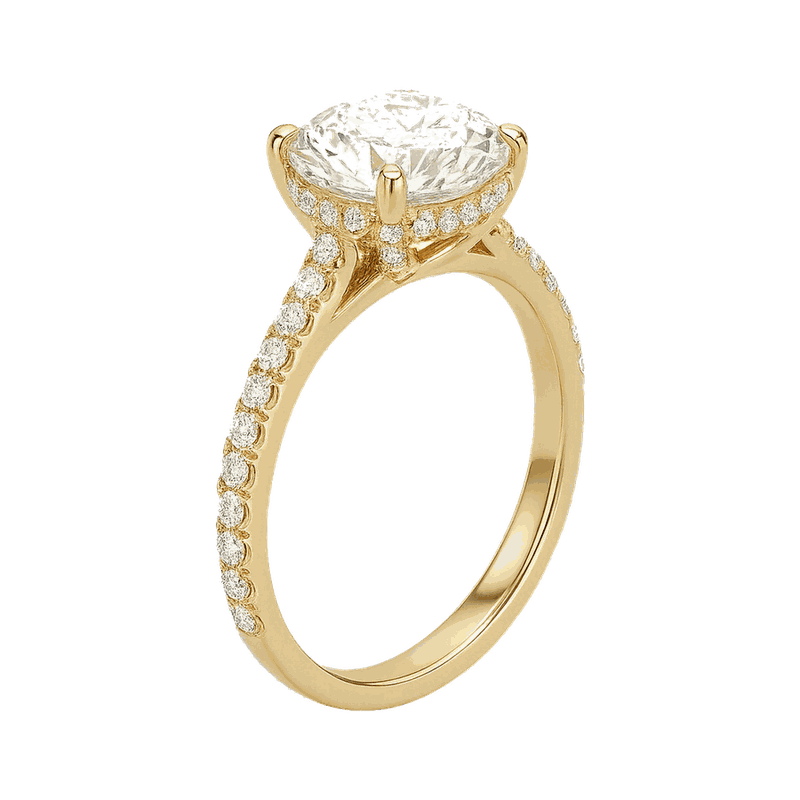Round Lab-Grown Diamond Pavé Basket Ring