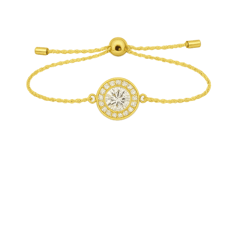 Star Ring Collection Round Rhinestone Halo Bracelet