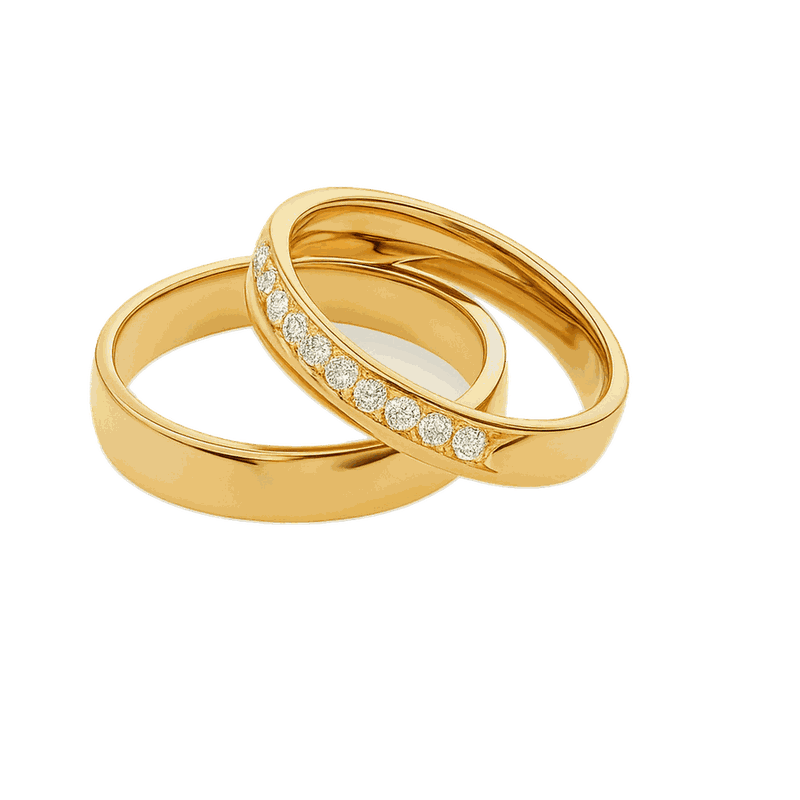 Round-Cut Lab-Grown Diamond Couple Ring Set
