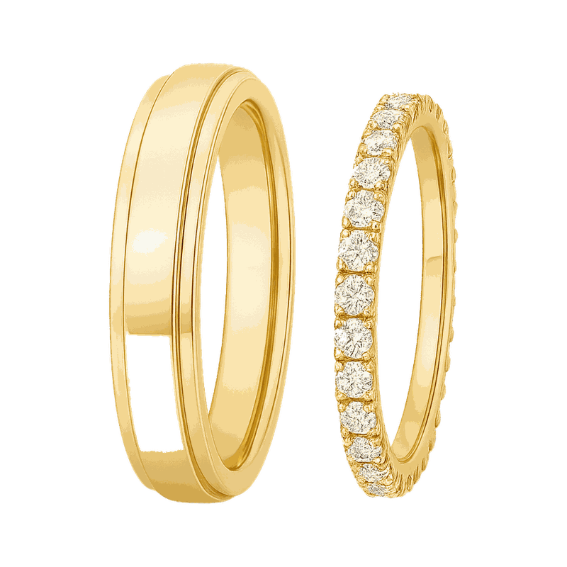 Classic Diamond Couple Ring Set
