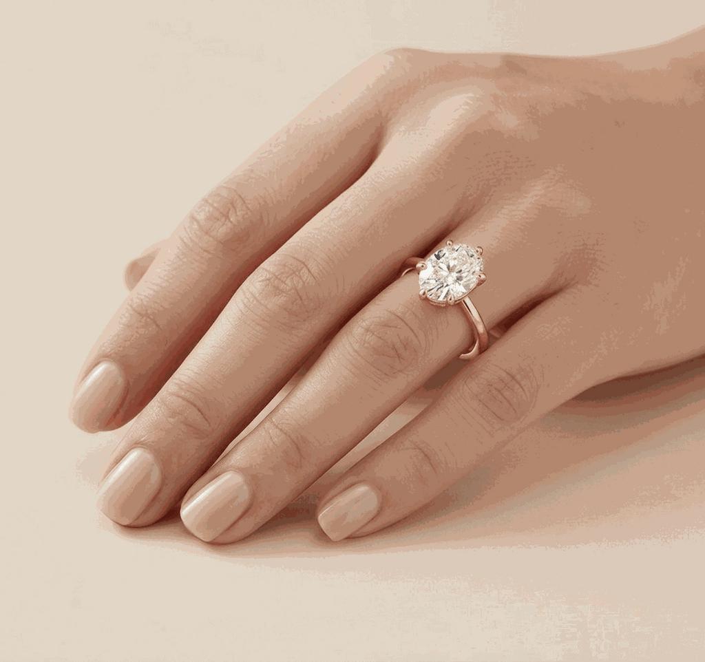 Oval Lab-Grown Diamond Solitaire Ring