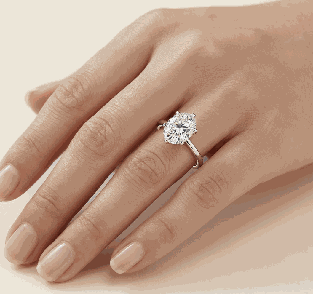 Oval Lab-Grown Diamond Solitaire Ring