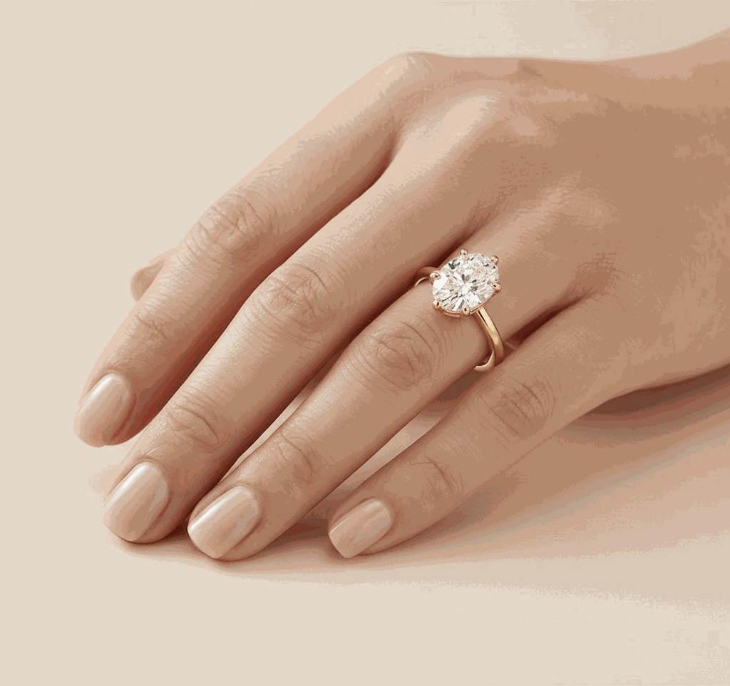 Oval Lab-Grown Diamond Solitaire Ring