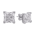 Princess Cut Lab-Grown Diamond Stud Earrings