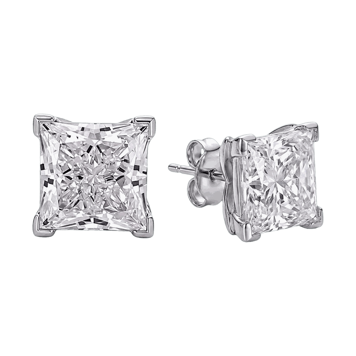 Princess Cut Lab-Grown Diamond Stud Earrings