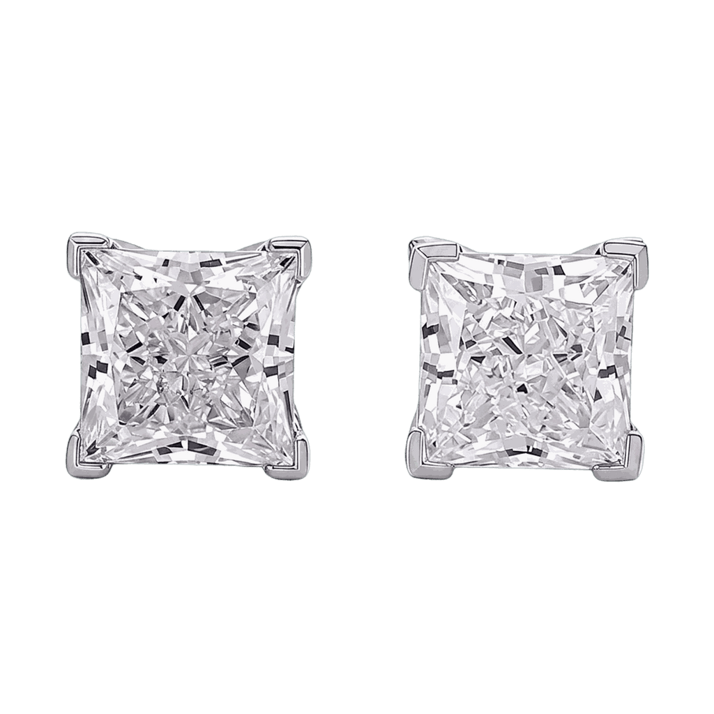Princess Cut Lab-Grown Diamond Stud Earrings