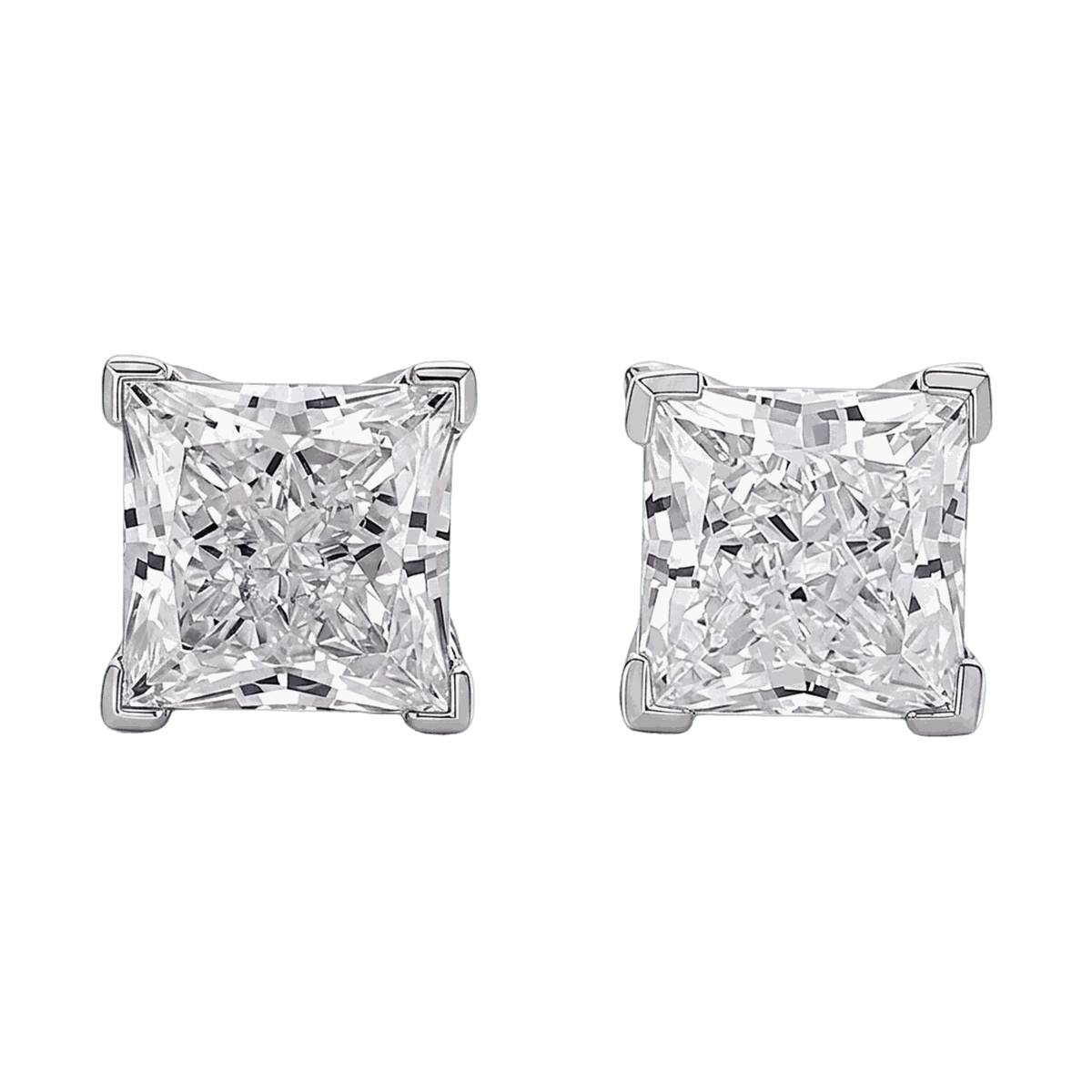 Princess Cut Lab-Grown Diamond Stud Earrings