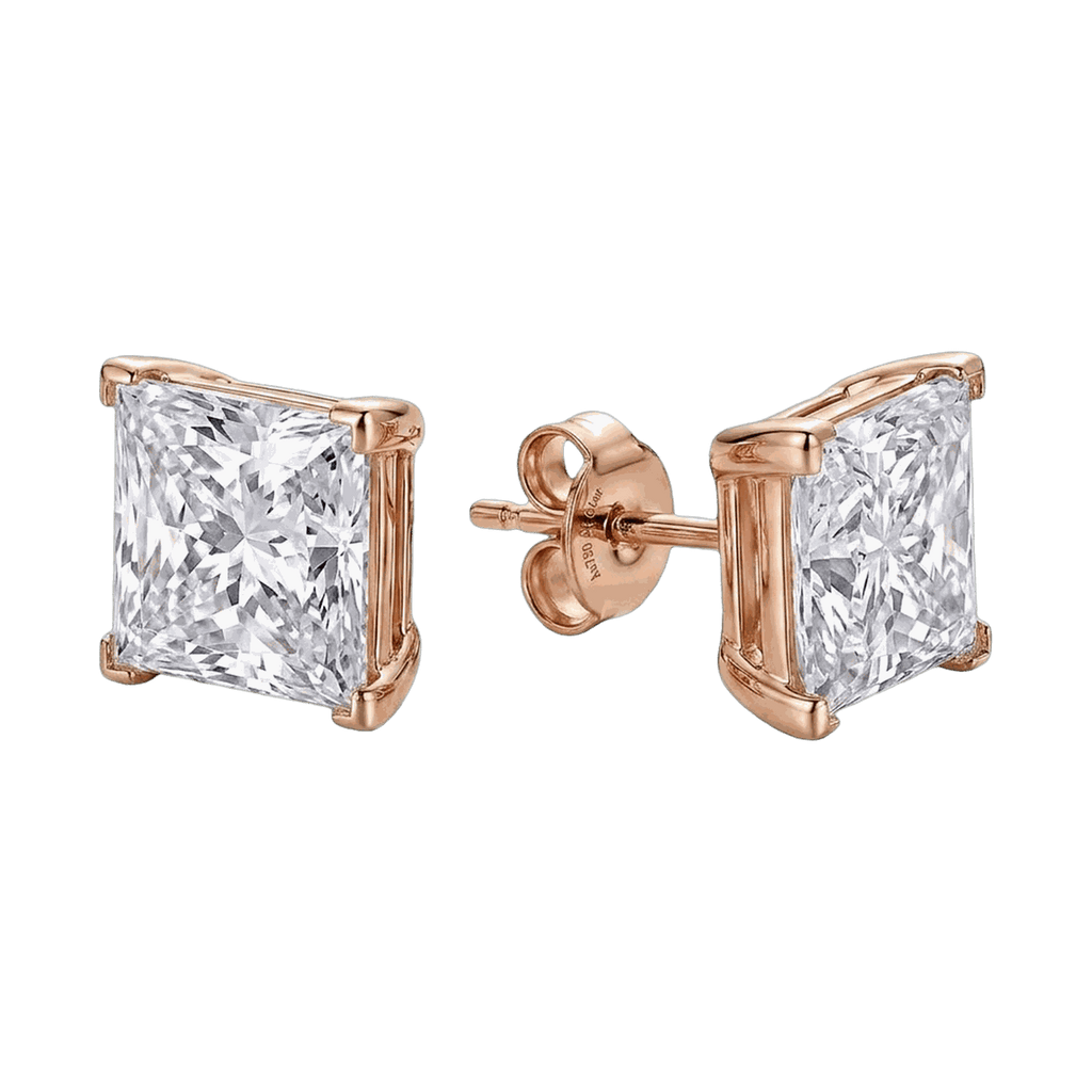 Princess Cut Lab-Grown Diamond Stud Earrings