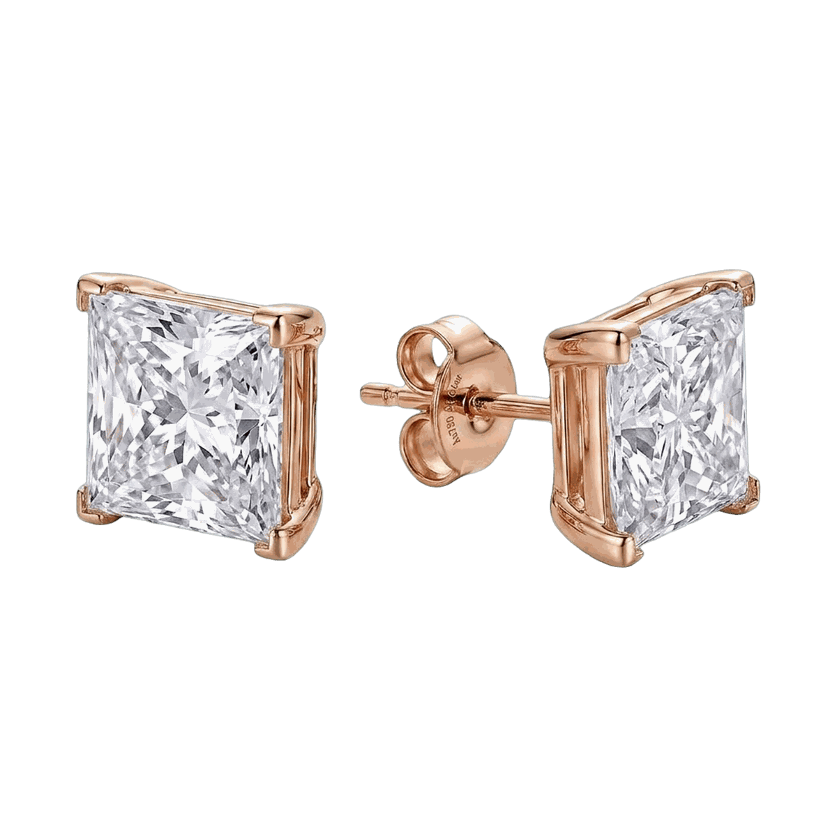 Princess Cut Lab-Grown Diamond Stud Earrings